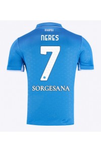 SSC Napoli David Neres #7 Voetbaltruitje Thuis tenue 2024-25 Korte Mouw